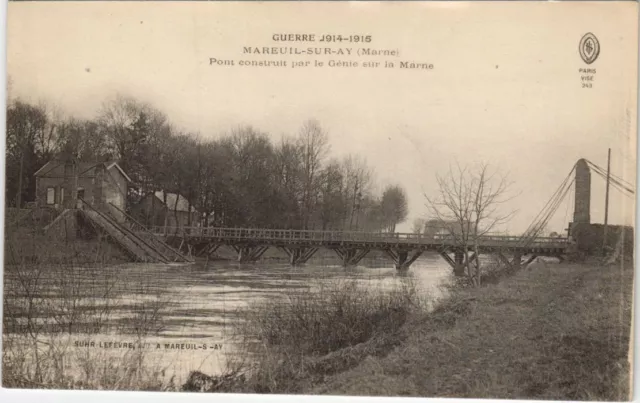 CPA Guerre MAREUIL-sur-AY Pont construit par le Genie sur la MARNE (131773)
