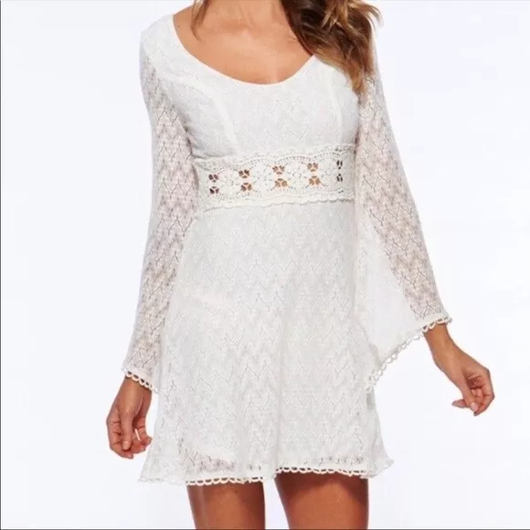 L SPACE SEXY  * HAYDEN *  BOHO  CROCHET  OPEN  BACK   DRESS  Sz XS $ 139 2