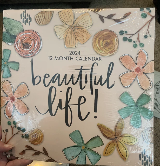 12 MONTH WALL Calendar 2024 Beautiful Life Flowers Dollar Tree 11"X22