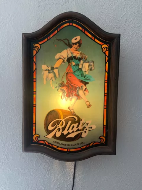 Lighted Blatz Beer Display Sign by Heileman Brewing Co.