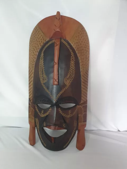 Afrikanische Holzmaske, Maske Handarbeit aus Kenia 37 cm