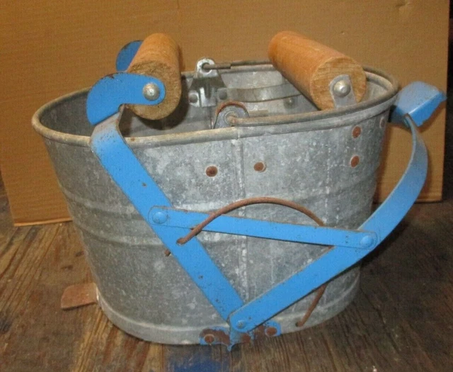 VINTAGEWHITE 1500MOP WRINGERGALVANIZED Mop BucketPre2000 £37.49