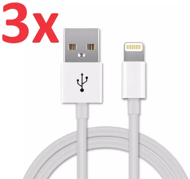 3x Ladekabel für Apple IPhone, IPad, 1 M Schnelladekabel Datenkabel NEU