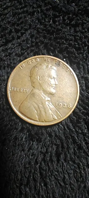 1938 Lincoln Wheat Penny. No Mint Mark.