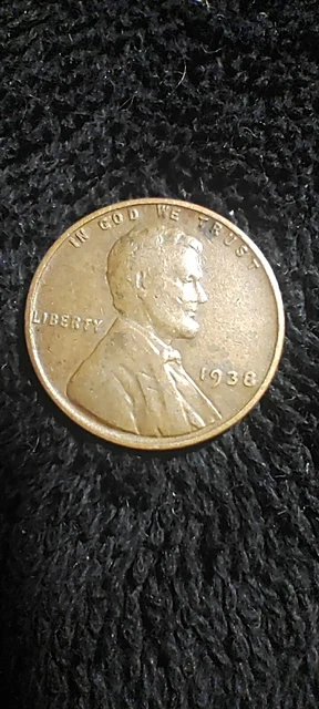 1938 Lincoln Wheat Penny. No Mint Mark.