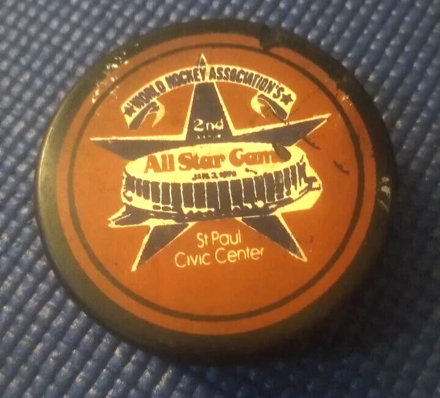 2nd ALL STAR GAME WHA Game Official Puck CZECHOSLOVAKIA 70s Vintage Used RARE