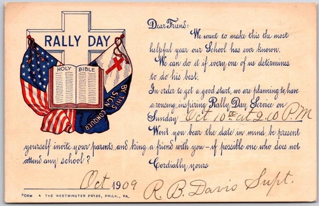 Church Rally Letter HANDWRITTEN LETTER FOR The Rally Day Service On Sunday Postcard £8.24 ...