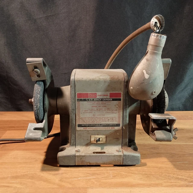 SEARS CRAFTSMAN 1/3 HP Bench Grinder Model 397.19390, WORKS!! 45.00