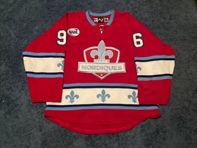 6 Game Issued Maine Nordiques Blue Alternate Jersey NAHL