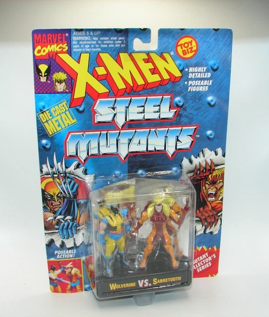 1994 X-MEN Steel Mutants Wolverine VS Sabertooth Action Figures NIP!!!
