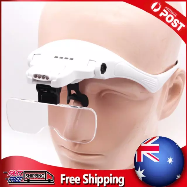 Head Magnifying Glass 5 Detachable Lens Lluminated Magnifier for Reading Repair