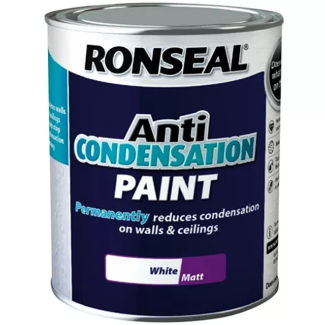 Ronseal Anti Condensation Paint Reduces Wet Walls Ceilings Anti Mould 750ml/2.5L