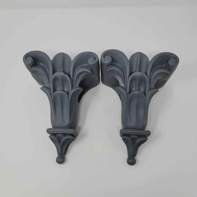 Vintage Curtain Rod Corbel Scarf Sconce Drapery Brackets French Victorian PrB