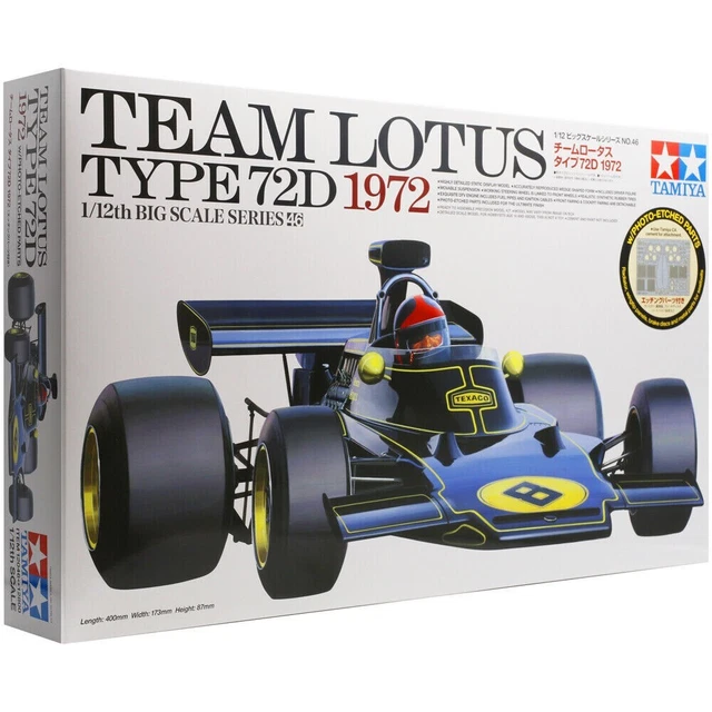 Tamiya 300012046 Team Lotus Type 72D 1972 Kit de Construction 1:12