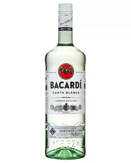Bacardi Carta Blanca Superior White Rum 1L Bottle
