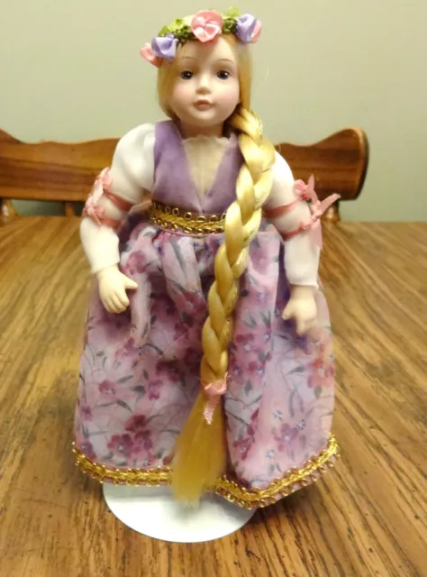 Vintage Avon Rapunzel 7 5/16" Fairy Tale Doll Collection Bisque/Porcelain 1986