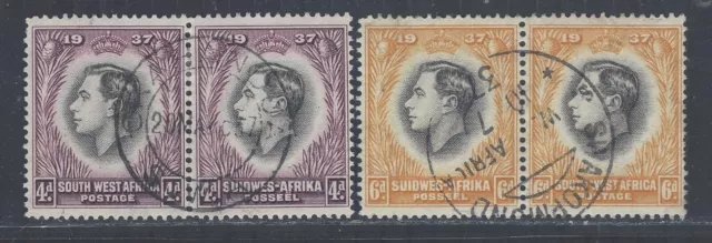 South West Africa  1937 Coronation GVI sg102 sg103 Fine Used