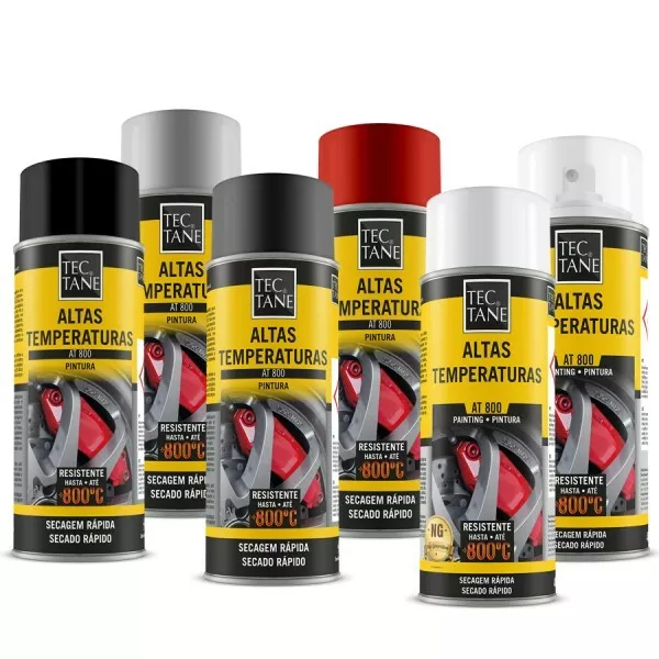Spray Pintura Anticalorica Negro,Blanco,Rojo,Gris,Transparente 800º C 400 Ml