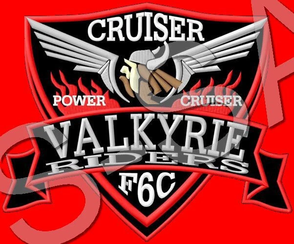 Écusson Brodé Honda Valkyrie - Patch Thermocollant Motard, Dimension 9,6x11,3 Cm