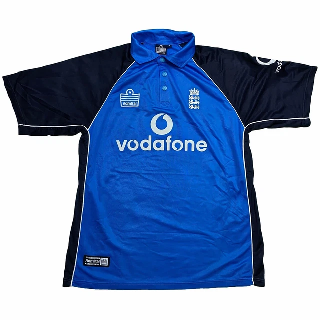 VINTAGE ADMIRAL VODAFONE ENGLAND CRICKET SHIRT MEDIUM 2000’s Y2K ECB ODI