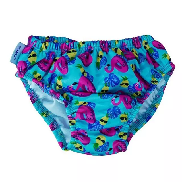 FINIS Reusable Unisex Swim Diapers 3T Flamingos UPF 50+ NEW Elastic Waist/Legs