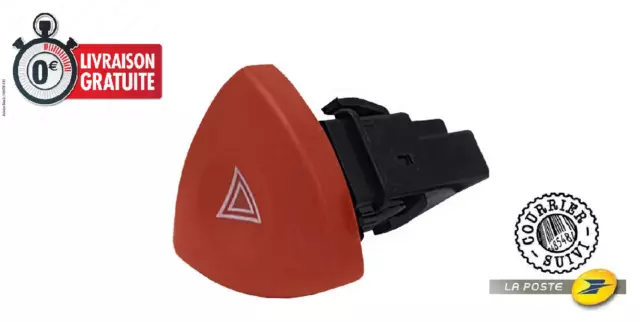 Bouton Commande Interrupteur Feux de Détresse Warning compatible pour Laguna 2