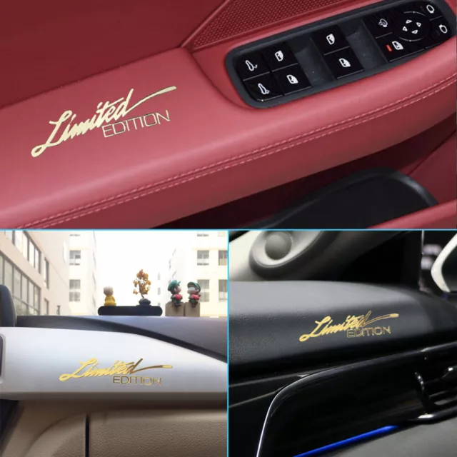 2x 3D Metal Limited Edition Logo Emblem Badge Sticker Decal Car Accessories Gold