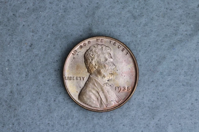 1935 1C LINCOLN WHEAT HEAD CENT PENNY RED BU UNC MS EARLY US Type Coin BW393