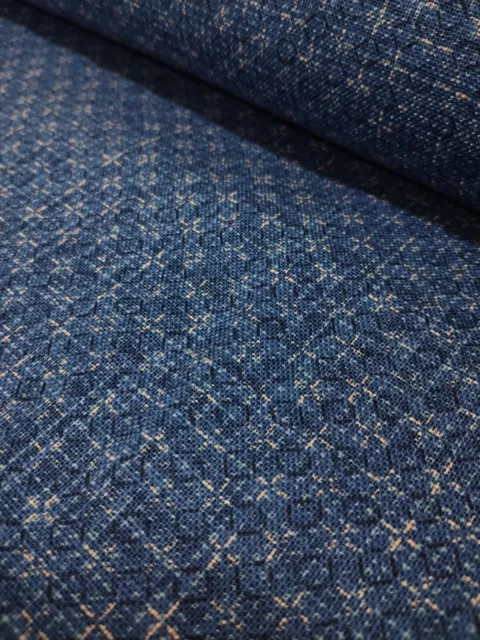 Japanese Traditional Indigo Linen Cotton Fabric for Dress and Quilting 850327 32