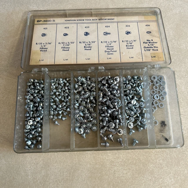 Bowman Products CO. GM IGNITION SCREW  ASSORTMENT PARTS TRAY NOS Fillister Head