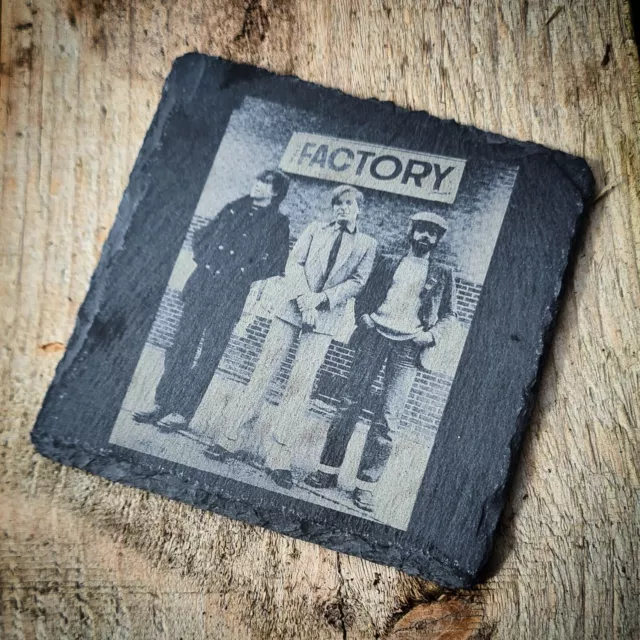 The Factory - Factory Records Real Slate Laser Engraved Coaster Coffee Tea Gift