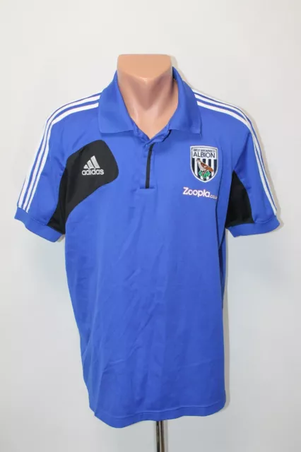 West Bromwich Albion Football Shirt 2011 Training Adidas Size XL Blue Polo Adult