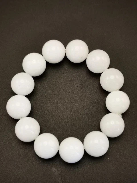 Amazing Old Collection Chinese Nephrite Jade Hand Carved Bead Bracelet DA8