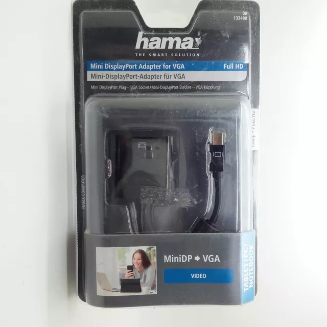 Hama Mini Display Port zu VGA Adapter (Mini DP) 1080p - Full-HD 100156