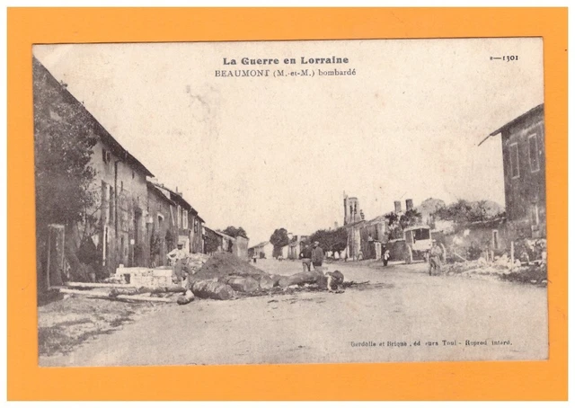 BEAUMONT (54) MILITAIRES aux VILLAS animées en 1917