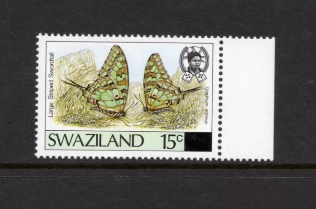 R4083 Swaziland 1990 Papillons 15c. Sur 45c. Surcharged Rare ! MNH
