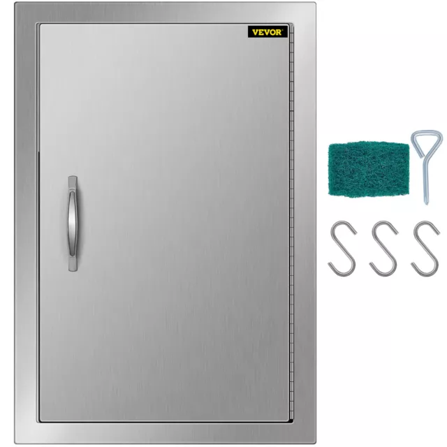 VEVOR 17"Wx24" Stainless Steel BBQ Door Access Outdoor Kitchen Single Doors
