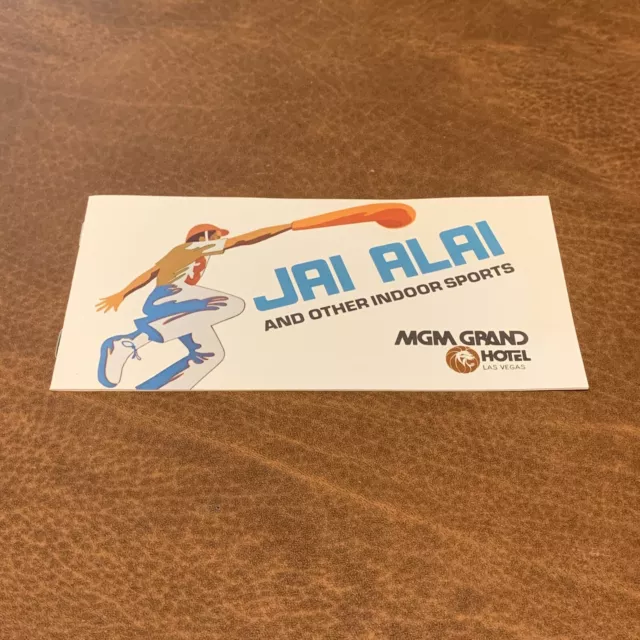 Vintage Rare - MGM Grand Las Vegas Jai Alai And Other Indoor Sports Brochure
