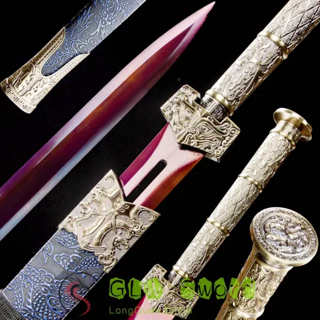 Handmade Chinese Real Sword Jian High Manganese Steel Han Jian Full Tang Sharp