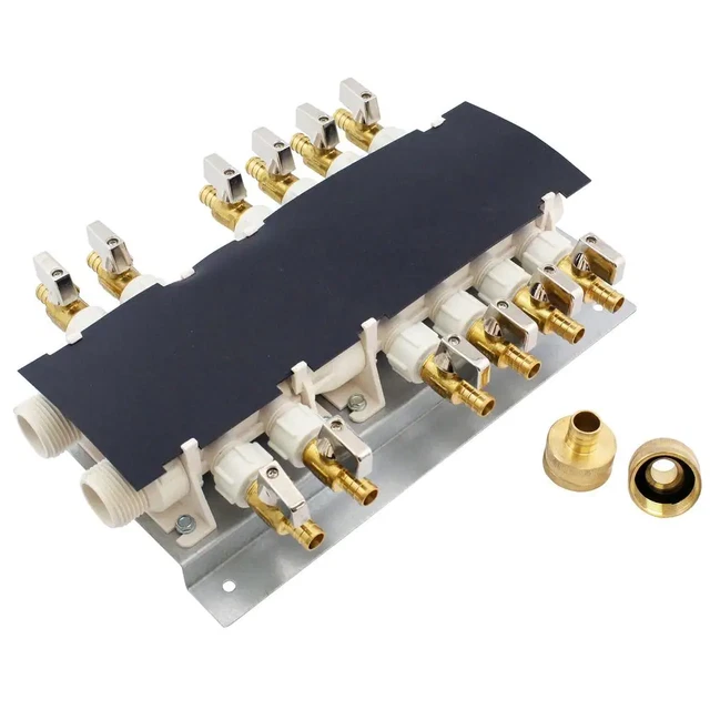 12-Port PEX-B Manifold with 1/2 In. Brass Ball Valves