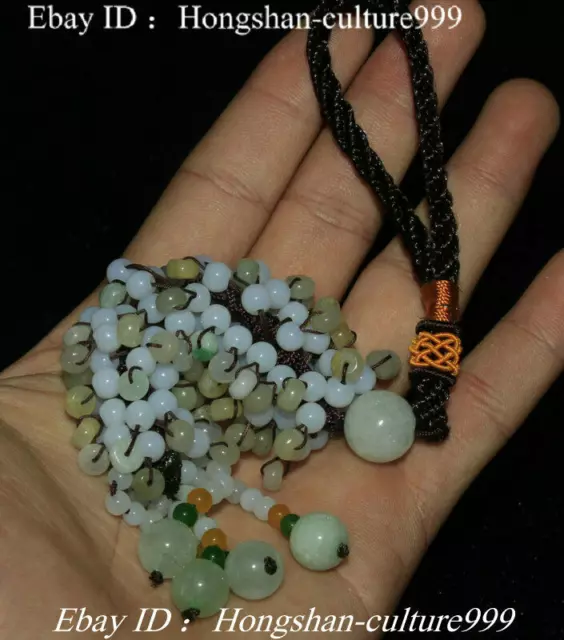 China Natural Emerald Green Jade Carving Car Hanger Pendant Necklace Amulet