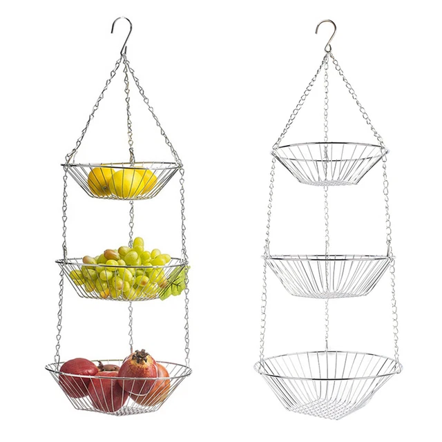 ERnonde 3-Etage Hängekorb - Obstkorb Aus Eisen 84cm Für Küche