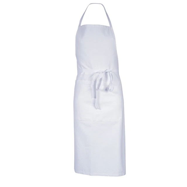 Lot de 10 Tabliers Professionnel  blanc à bavettes Neufs 100% coton (sans poche)