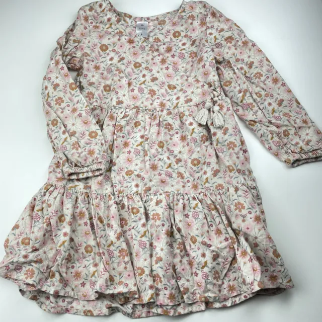Girls size 5, Target, floral cotton long sleeve dress, EUC
