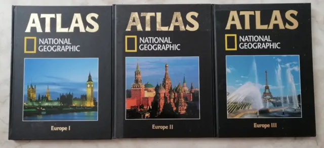 Lot ATLAS NATIONAL GEOGRAPHIC EUROPE I, II ET III COMME NEUFS