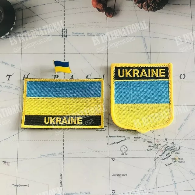 UKRAINE National Flagge Stickerei Patches Abzeichen Pin Auf Die Tuch Armband