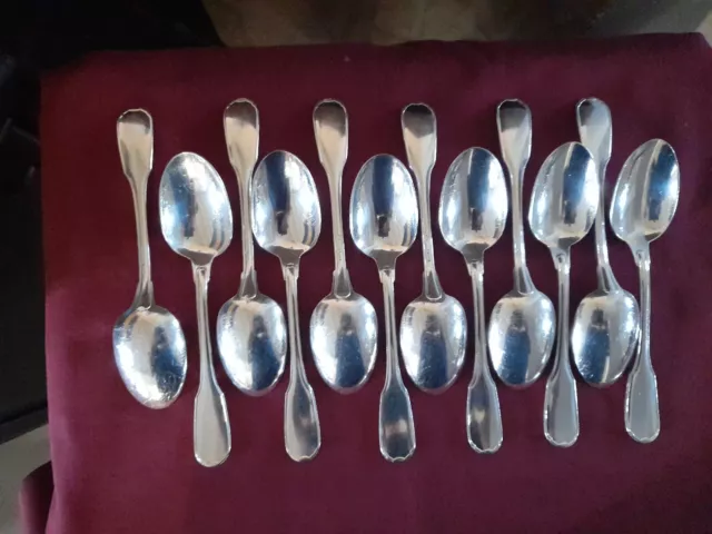 Christofle 12 Cucharas de Sopa de Metal Plateado Modelo Versailles