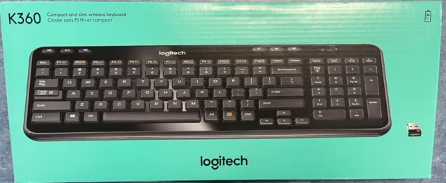 Logitech Wireless K360 Keyboard c/w USB WiFi Reciever/Transmitter Free Shipping