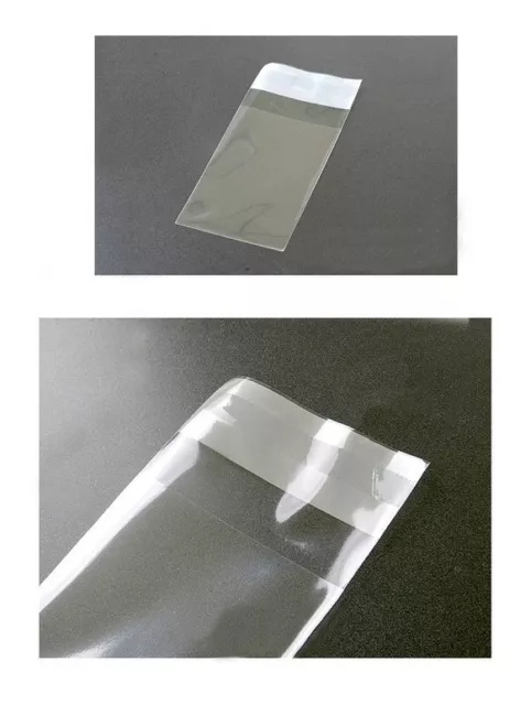 200 3 1/8 X4 3/4Clear Resealable Recloseable Cello Cellophane Bag Thick 8CMX12CM