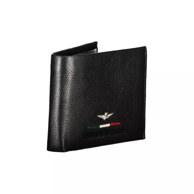 AERONAUTICA MILITARE ELEGANT Black Leather Two-Compartment Men's Wallet ...